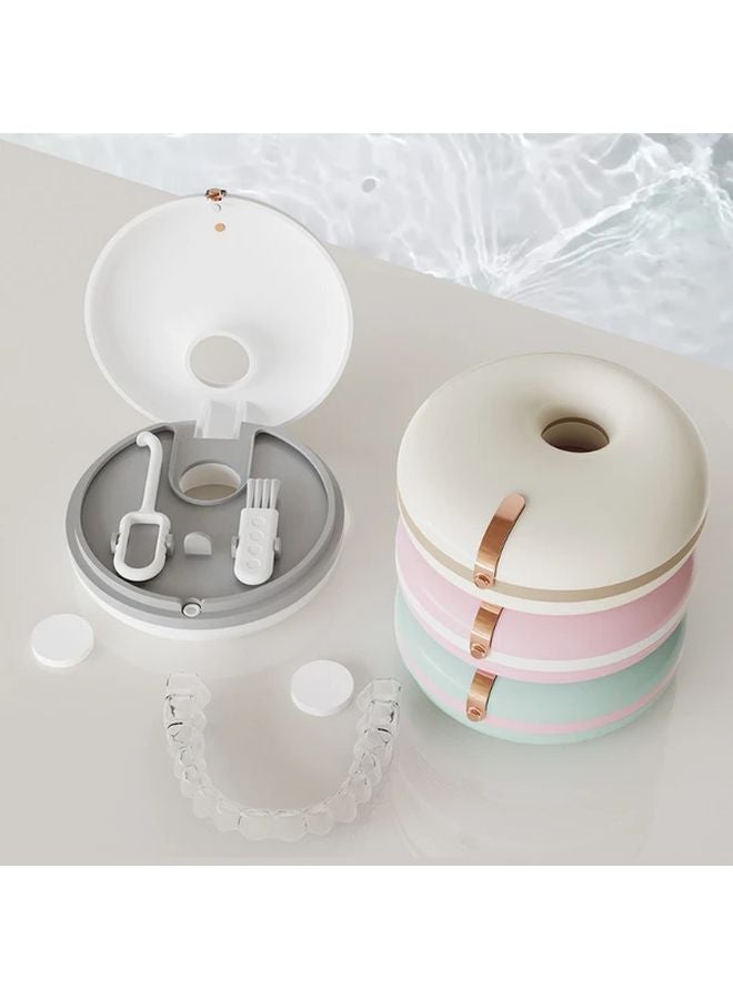 Pink Donut Retainer Case With Clear Lid 2 Tools Soft Lining Travel Friendly Storage Box - Image 2
